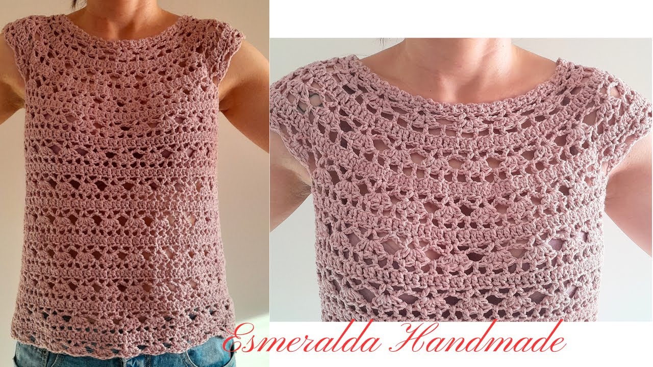 Blusa/canotta SENZA CUCITURE - Very easy tank top blouse-  Camiseta sin mangas muy sencilla