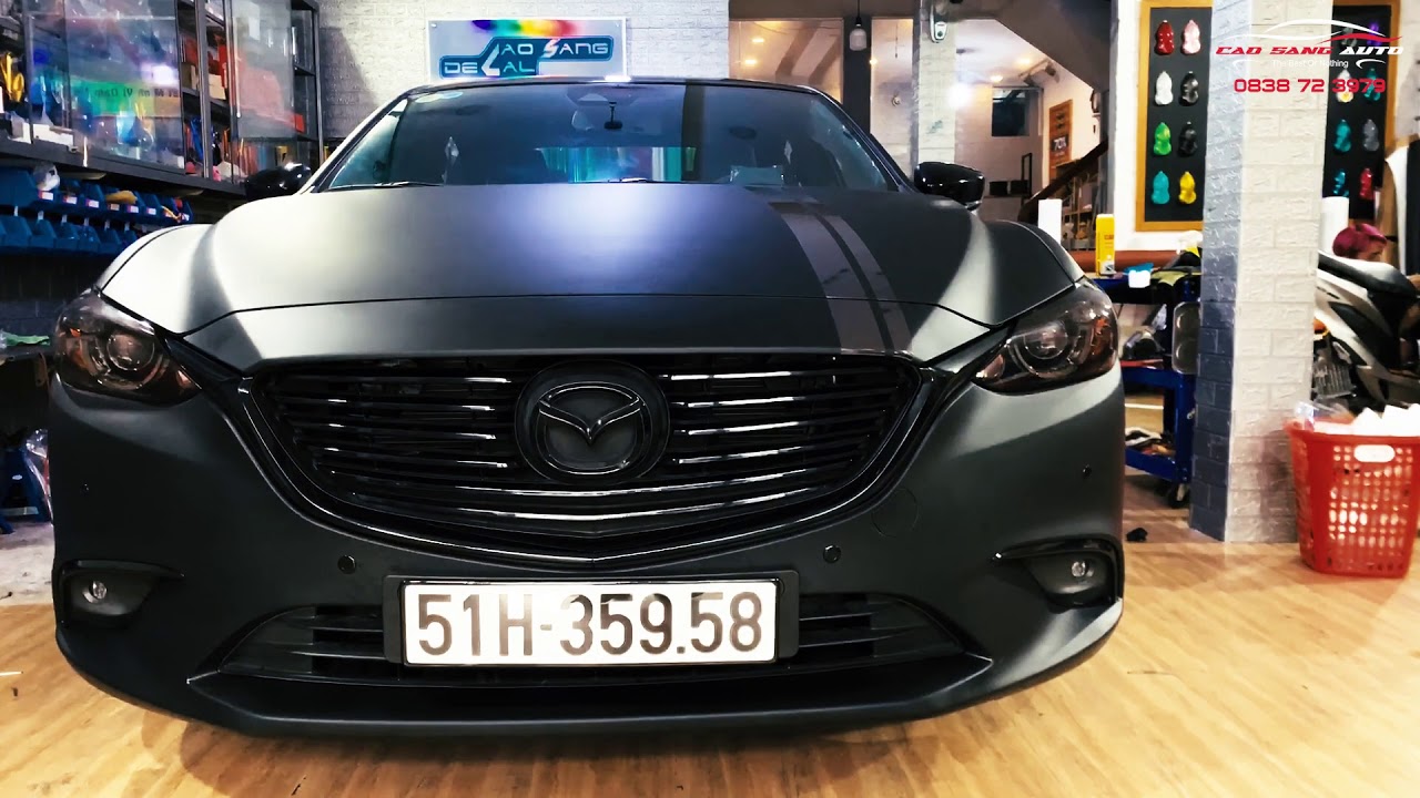 MAZDA 6 DÁN ĐỔI MÀU DECAL ĐEN MỜ ÁNH KIM ĐẸP TỪNG MILIMET. Mạnh mẽ - Lôi cuốn - Đẳng cấp là đây nhé.
