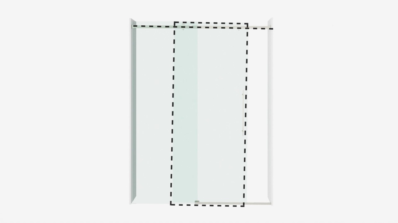 VIGO Technology. Luca Single Sliding Frameless Shower Door. Smart Adjust