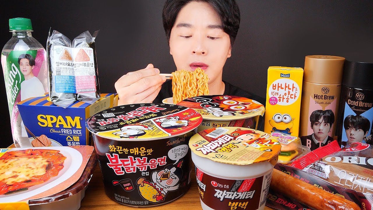 Ешьте самую популярную еду в корейском магазине #3 KOREAN CONVENIENCE STORE FOOD MUKBANG 먹방