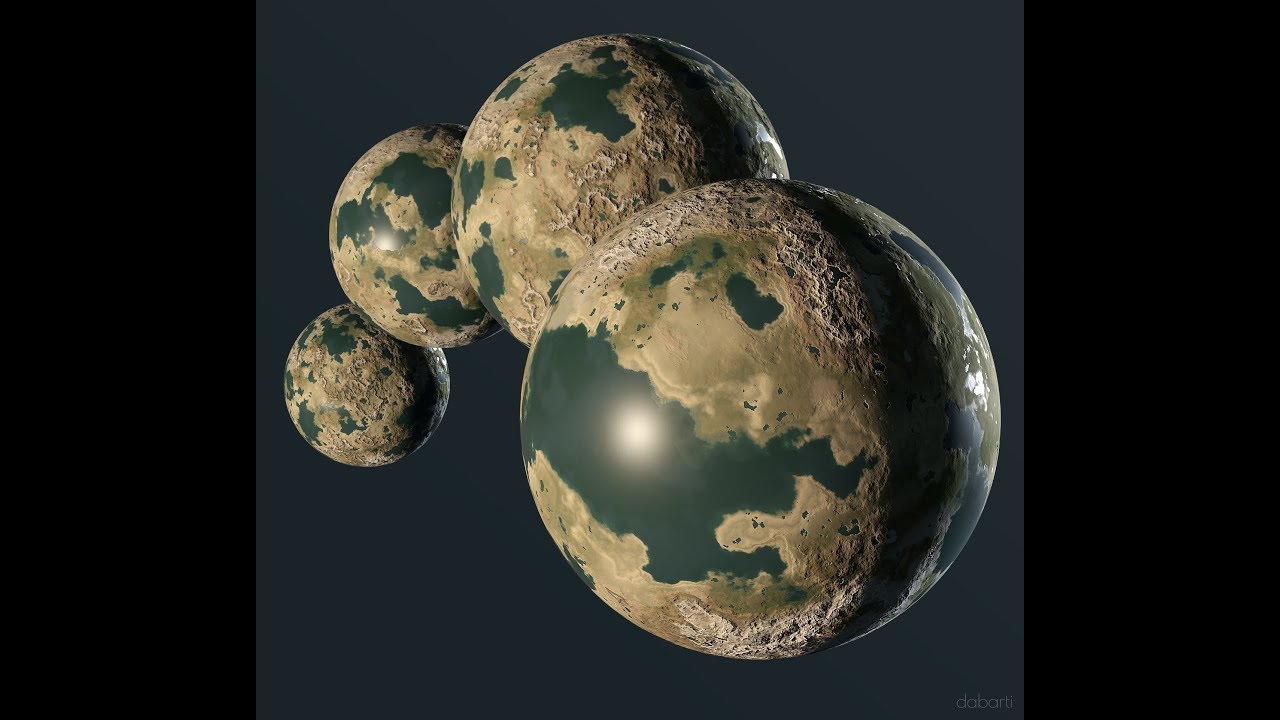 Basic procedural planet shader with V-Ray RT GPU.