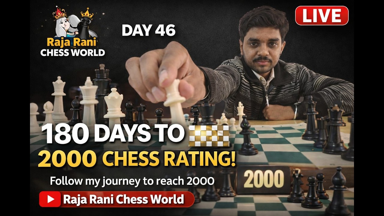 Day 46 || Road to 2000 Rating || Play With Raja Rani Chess World