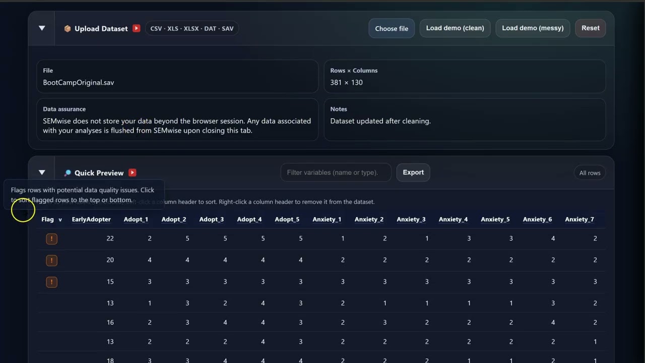 SEMwise: Data Cleaning