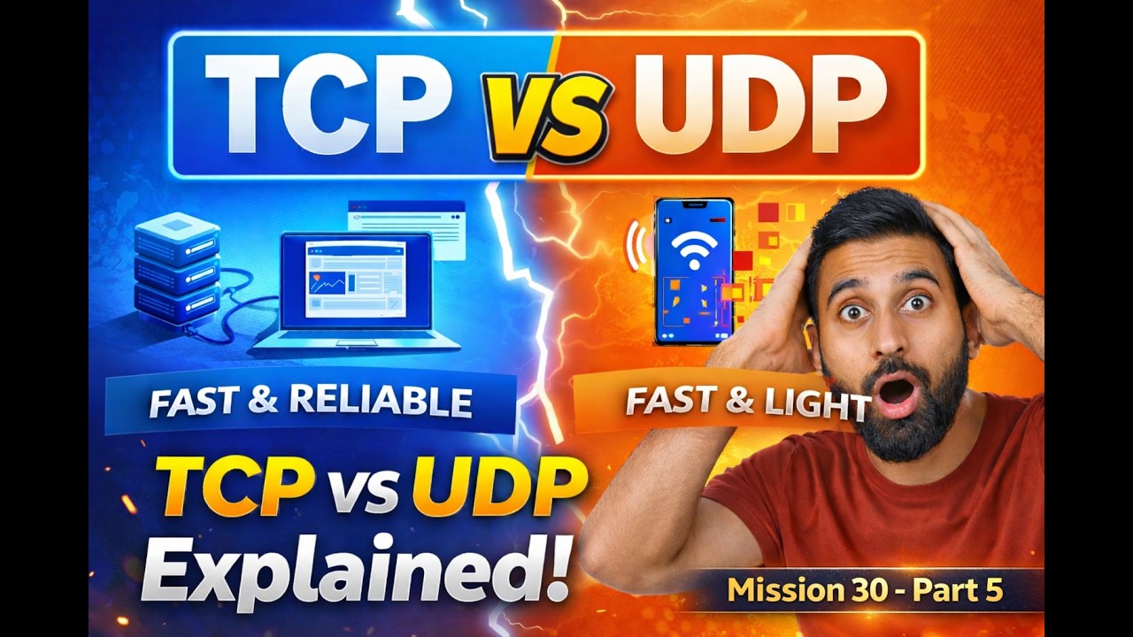 TCP vs UDP vs QUIC  | with Interview Question Explained | System Design  | Mission 30 – Part 5