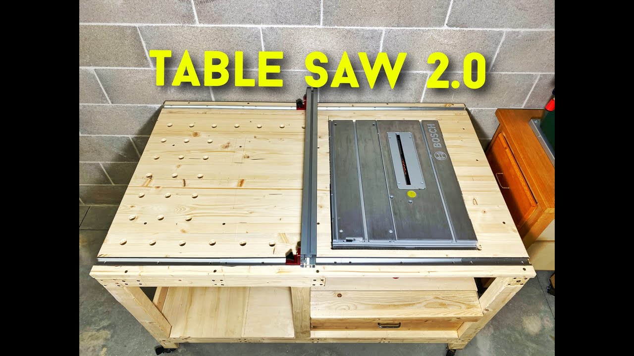 Banco sega fai da te: fori superiori e guida parallela stabile - #tablesaw #faidate