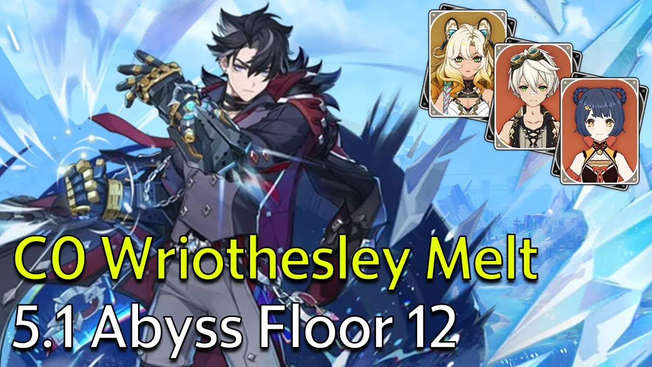 C0 Wriothesley Melt - Genshin Impact 5.1 Spiral Abyss Full Clear