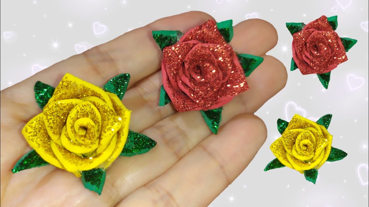 ROSAS PEQUEÑAS EN FOAMI O GOMA EVA _ FÁCILES Y RÁPIDO DE HACER _ SMALL FOAMY ROSES