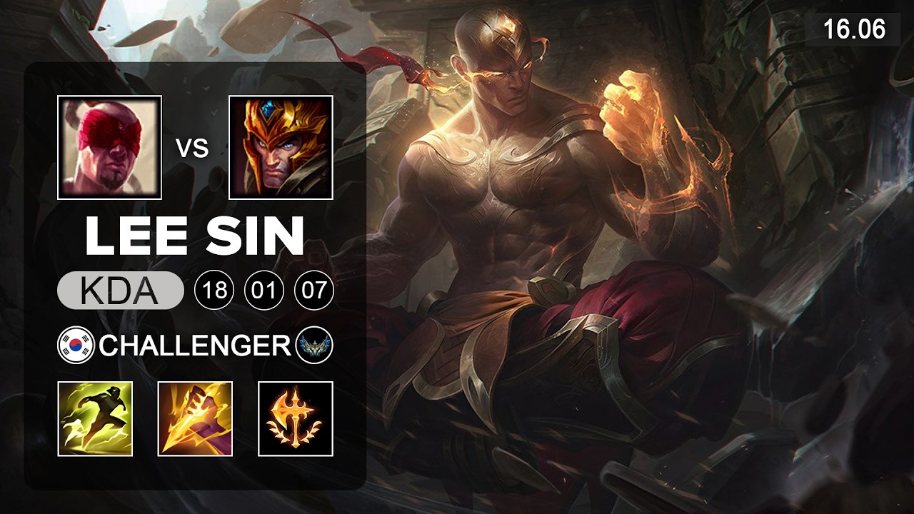Lee Sin vs Jarvan IV Jungle - KR Challenger - Patch 16.06 Season 16
