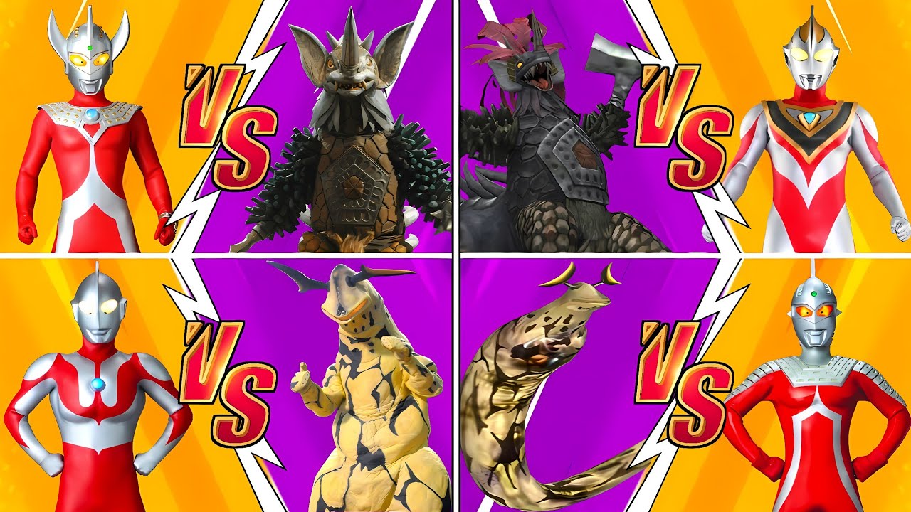 ウルトラマン TARO VS TYRANT, ULTRAMAN VS ELEKING, EX TYRANT VS GAIA, EX ELEKING VS ULTRASEVEN #ウルトラマン #怪獣