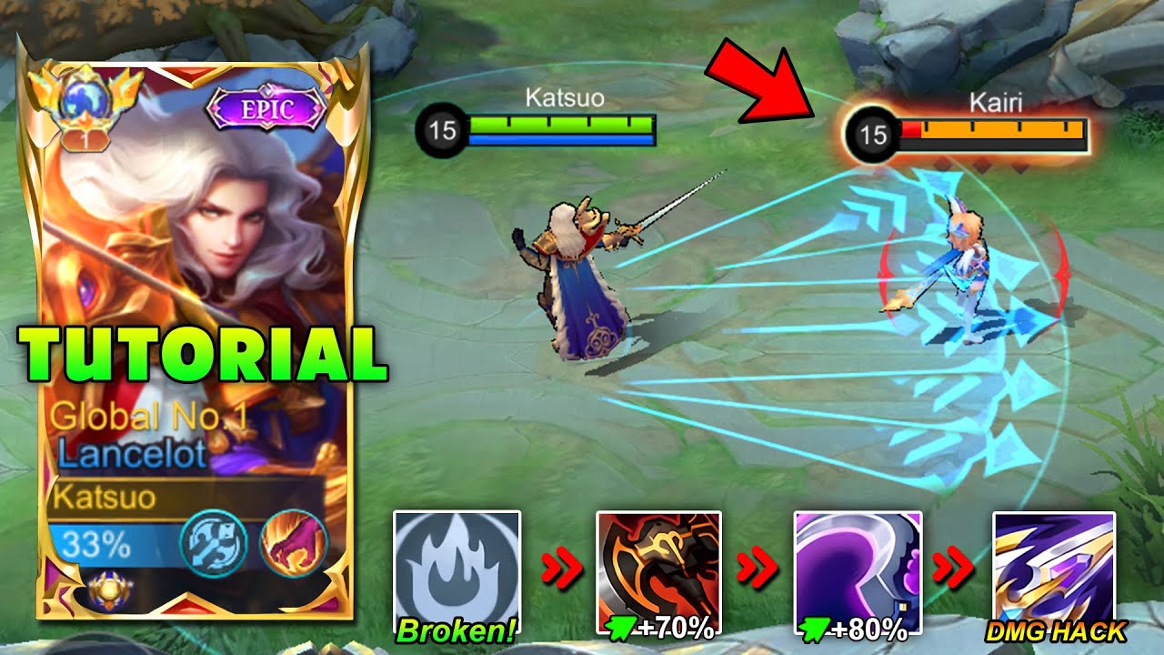 TUTORIAL LANCELOT: NEW ATTACK DAMAGE BUILD AND EMBLEM 2024!! LANCELOT BEST BUILD FOR RANK GAME!