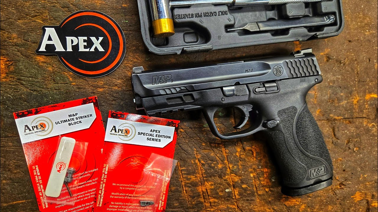 Пистолет S&W M&P 2.0 9 мм, тактический жесткий спусковой механизм Apex Tactical и блокировка удар...