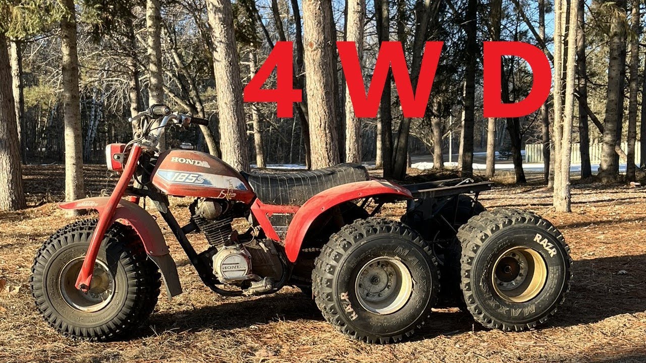 Converting my Honda 185s 3 wheeler into a 5 wheeler with 4 wheel drive!