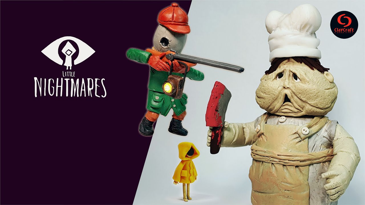 Little Nightmares II with clay | Six, The Twin Chefs, Hunter | Stop motion Animation | Clay Tutorial
