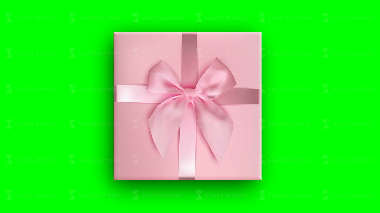 Pink giftbox on green screen 3d animation. Christmas background with gift. Shopping concept. 4k