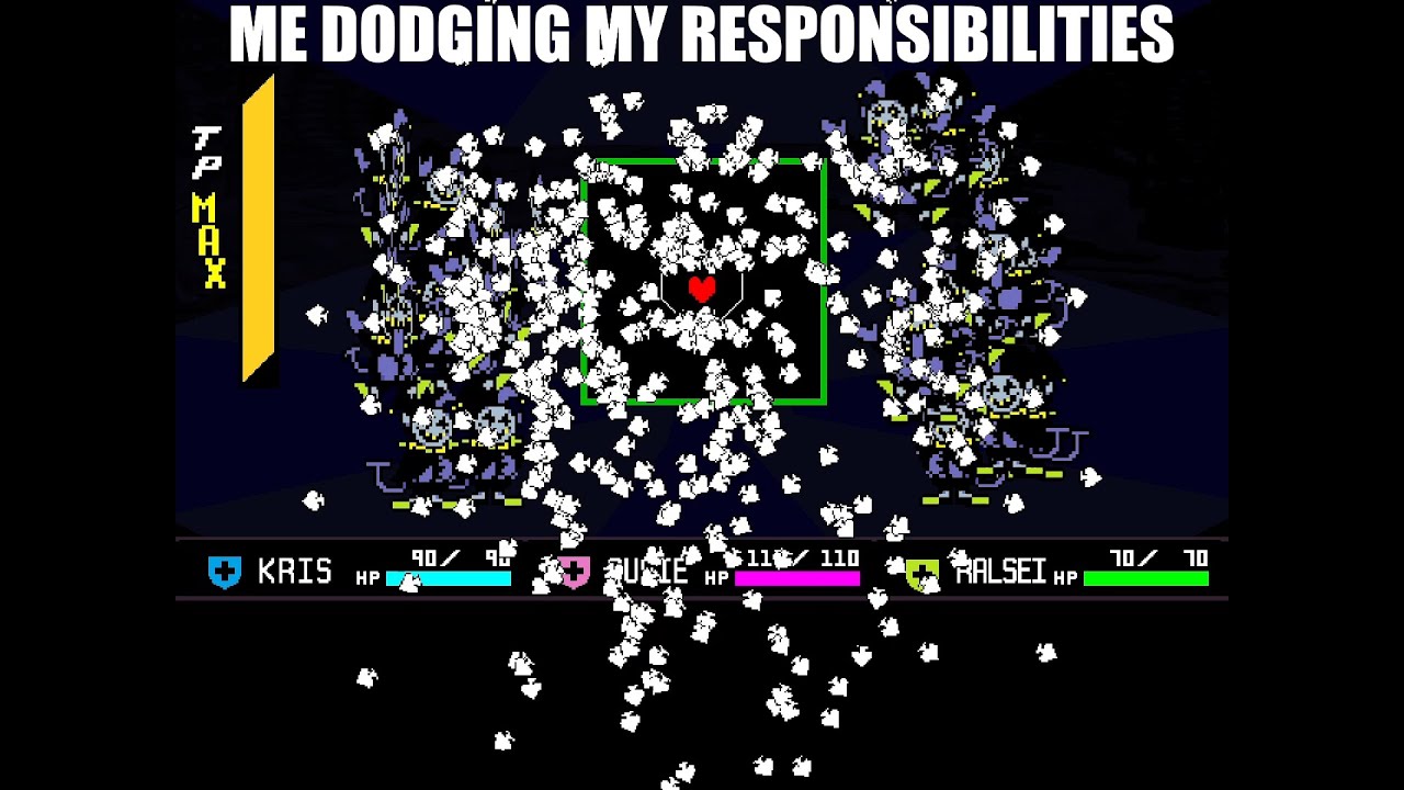 Deltarune No Cooldowns: Jevil, but Healing is Illegal.