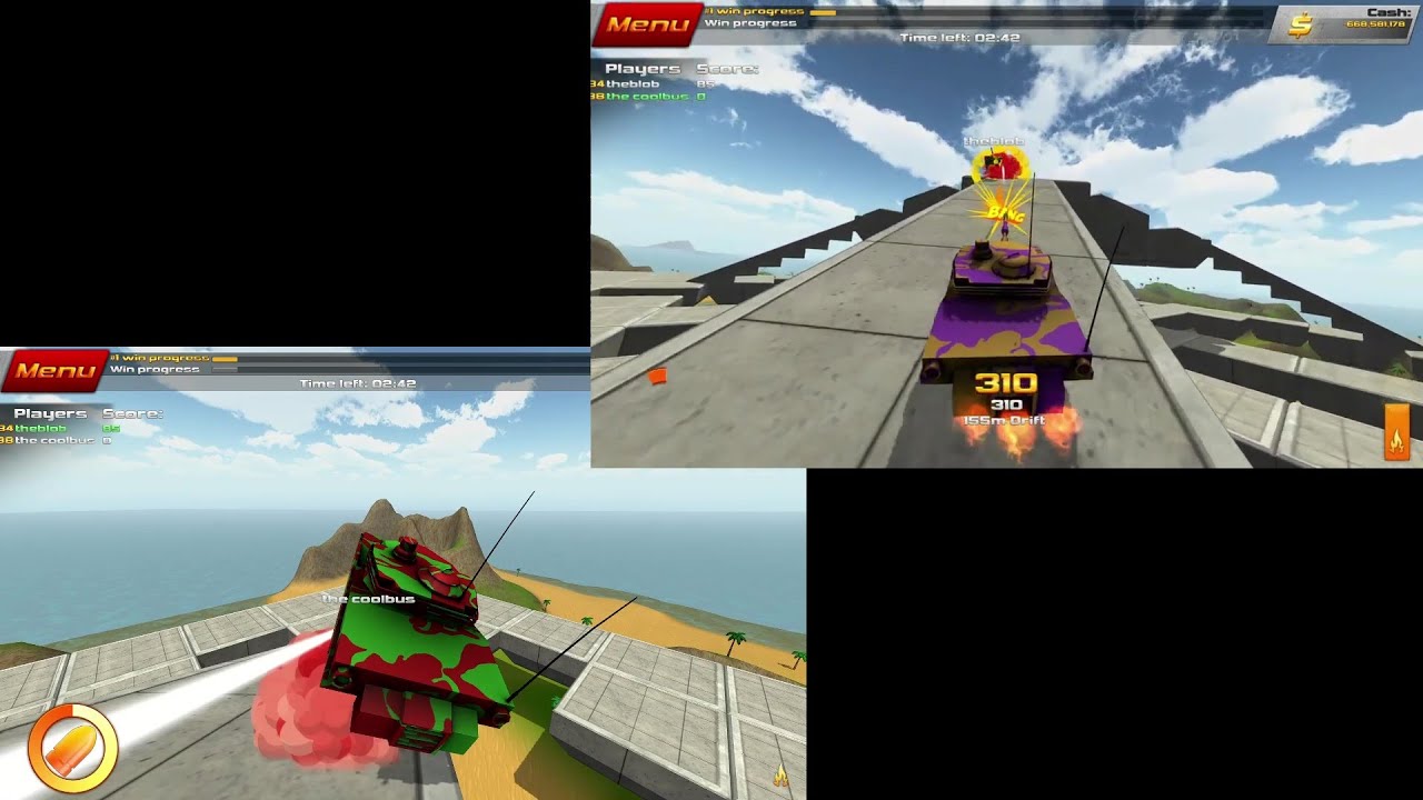 Crash Drive 2: Coolbus v Blob split screen