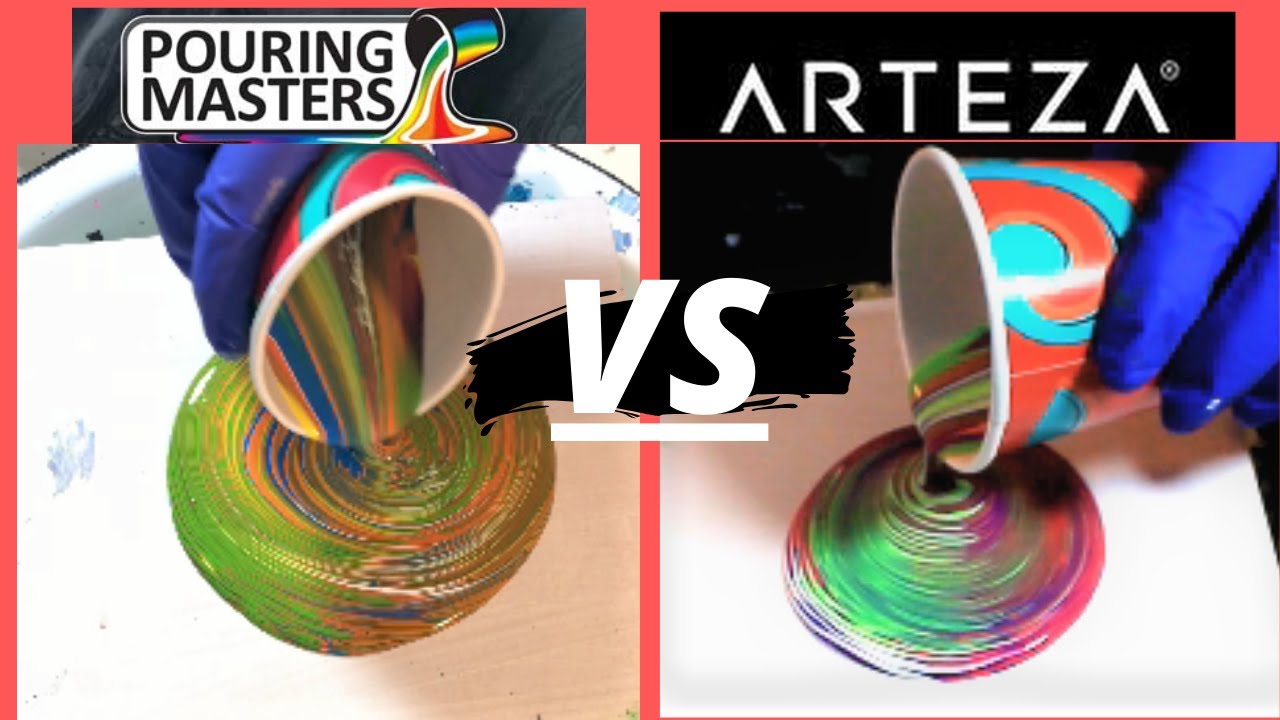 Test Premixed Pour Paint Arteza vs Pouring Masters from Amazon,