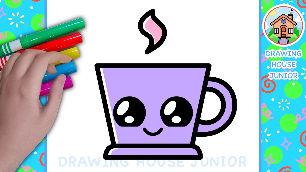 How to Draw A Cute Cup Easy Step by Step for Kids