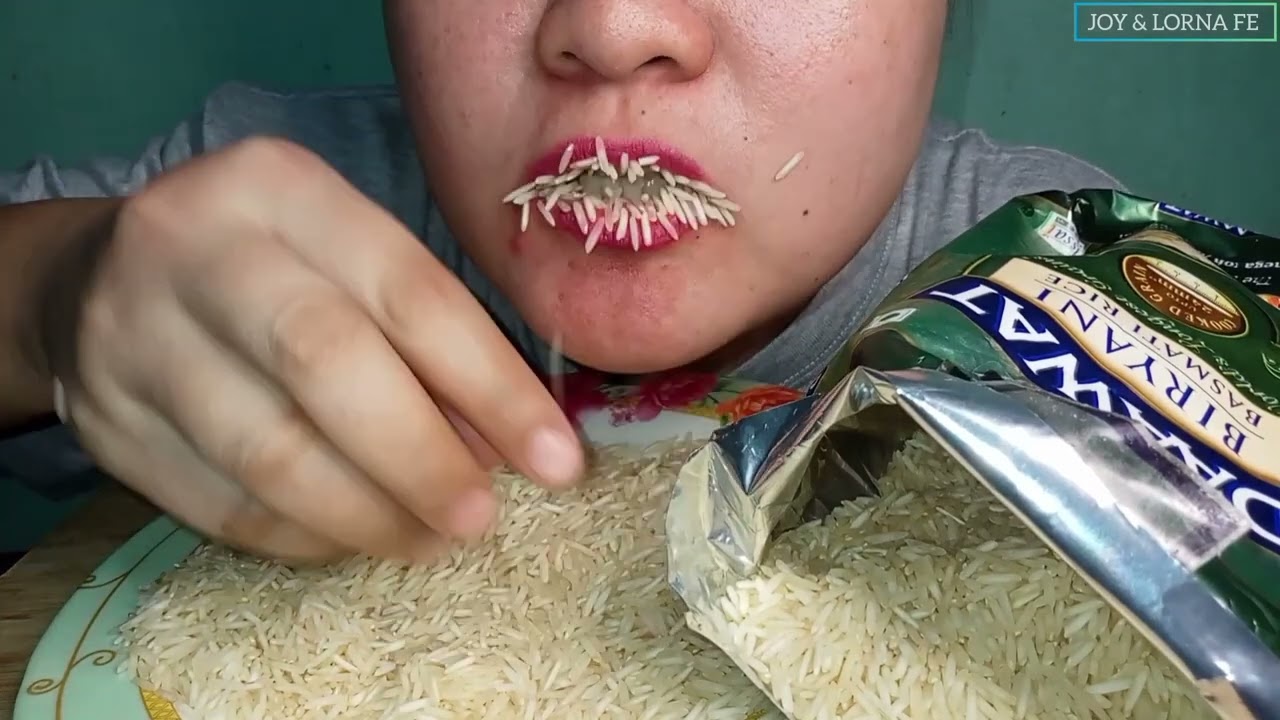 SHORT|| ASMR EATING RAW DAAWAT BIRYANI LONGEST GRAINS BASMATI RICE @Joylorna8
