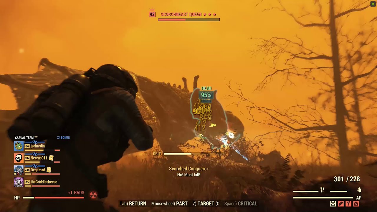 Full newest build vs Scorch Beast Queen [Fallout 76]