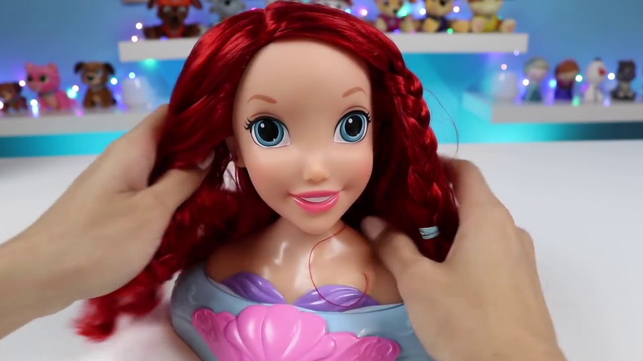 disney princess ariel bath time hair styling head playset