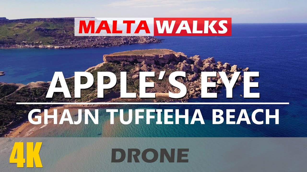 [4K] - Ghajn Tuffieha (Apple's Eye) Beach, Malta