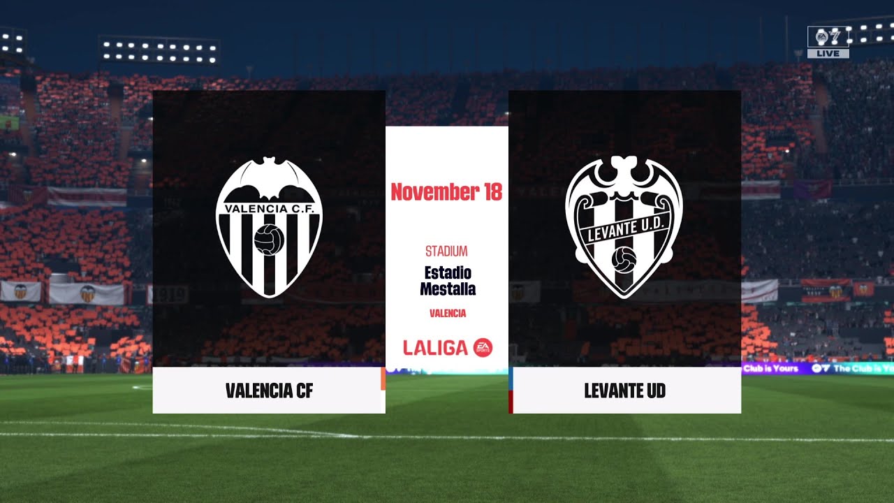 Игровой процесс EA SPORTS FC 26 — Valencia CF против Levante UD