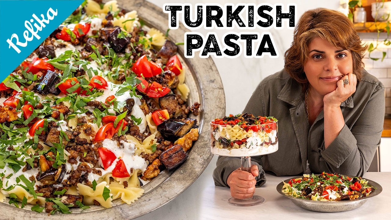 The Most Flavorful Pasta You&rsquo;ll Ever Make | Layered Turkish Pasta with Garlic Yogurt and Eggplant