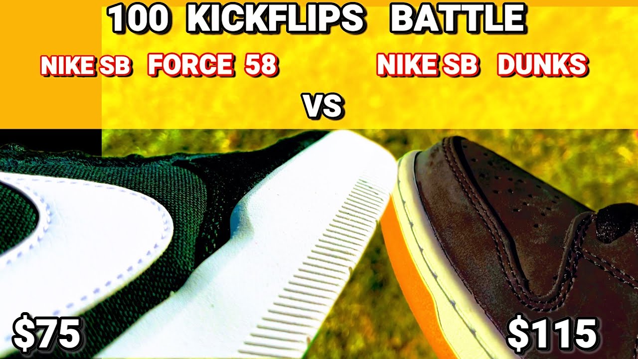 100 Kickflips Battle Nike SB Dunks Low Vs Force 58 (Ras-Hop)
