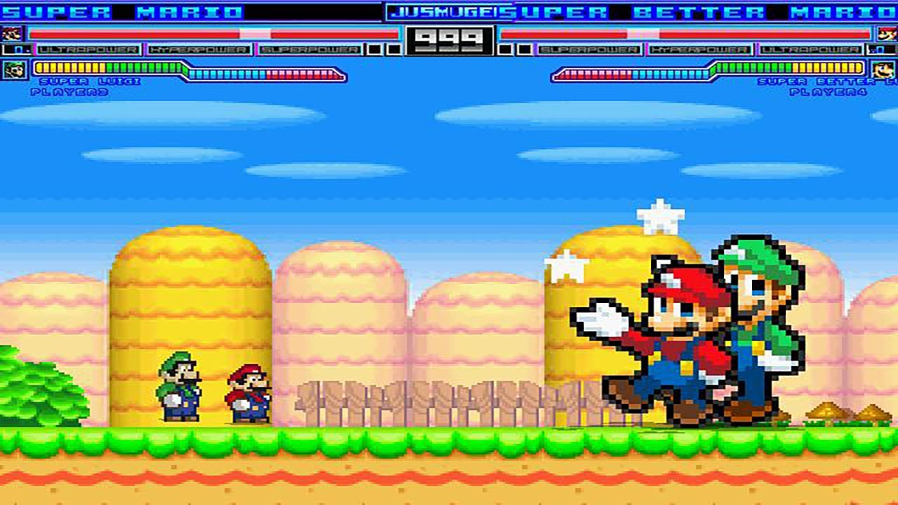 Super Mario & Super Luigi vs Super Better Mario & Super Better Luigi MUGEN Battle!!! Happy New Year!
