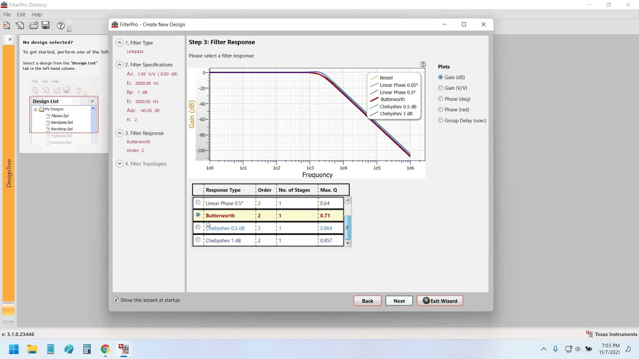 Filter Design made Easy by Texas Instruments FilterPro App