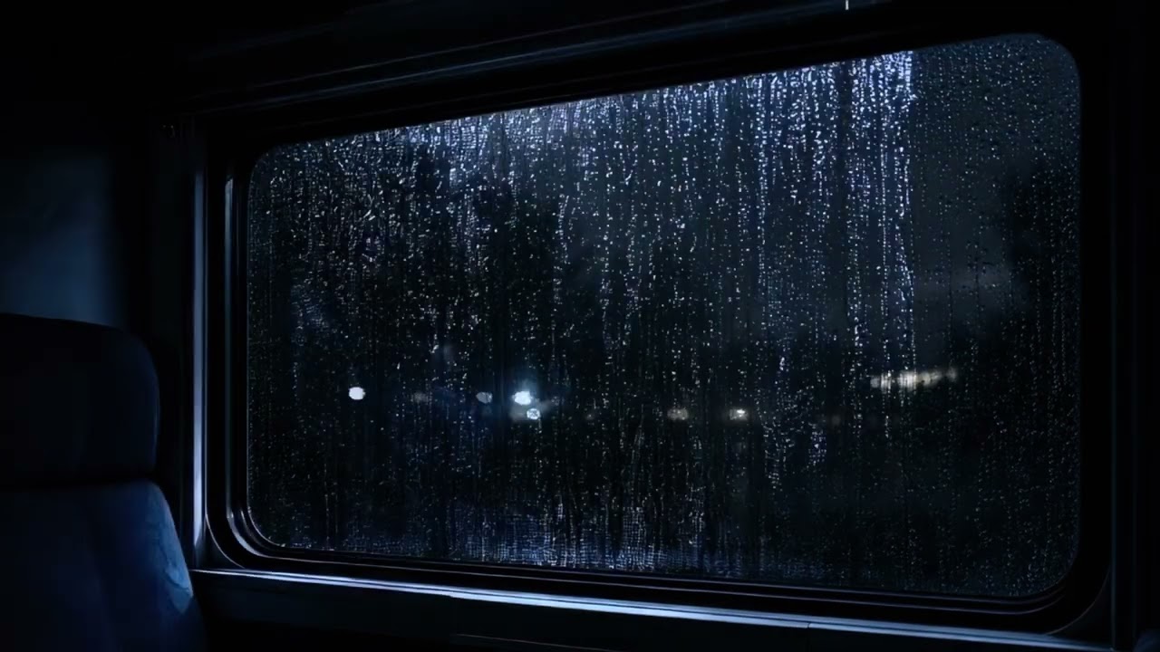 Train Window Rain at Night 🌧️ | 8 Hours