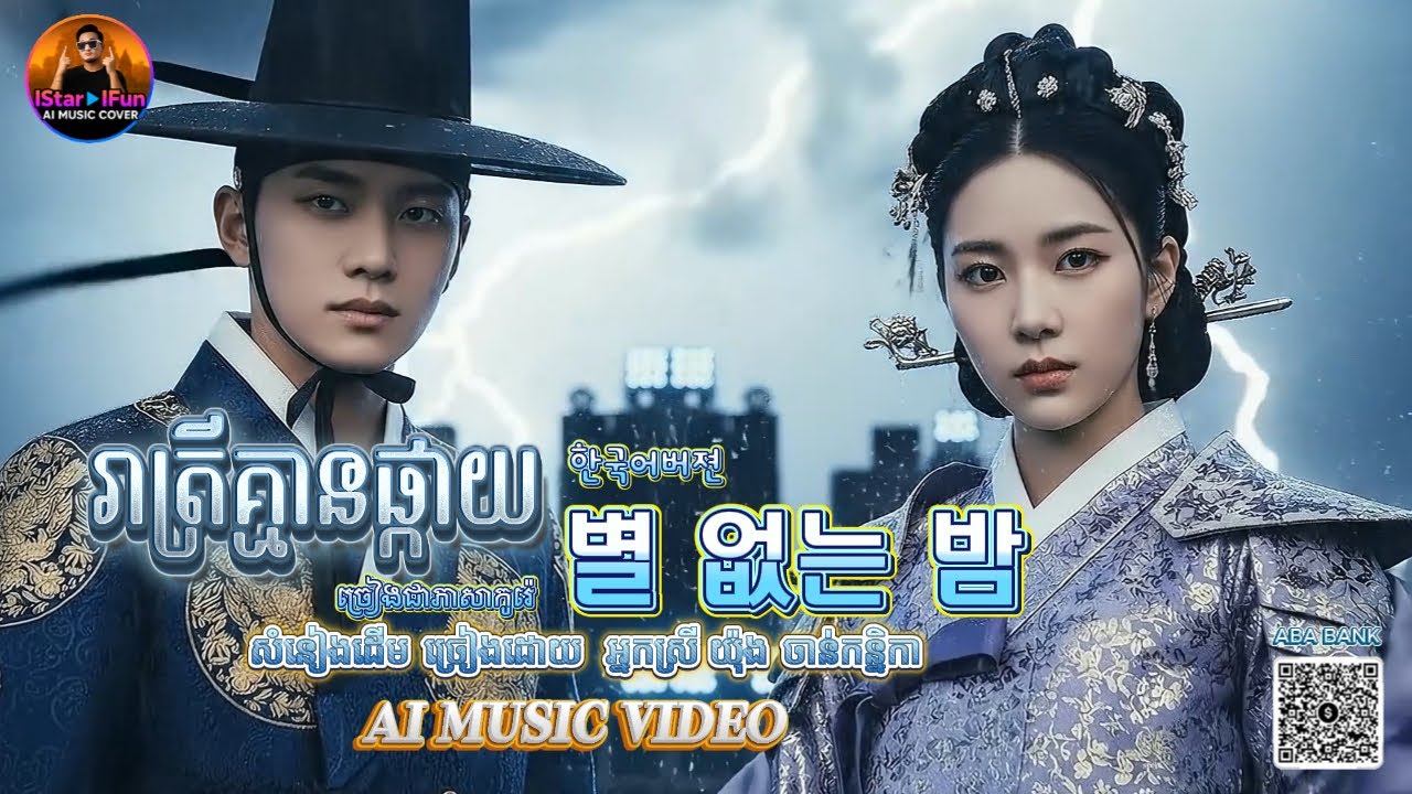 🔥ពិរោះកប់▶️👉[AI MV ]រាត្រីគ្មានផ្កាយ ច្រៀង​ភាសាកូរ៉េ /별 없는 밤/한국어버젼 /AI Music Video New 