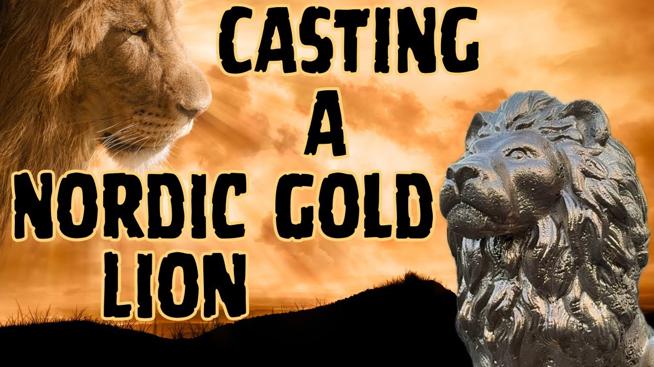 Nordic Gold Lion Casting - Mini Melt - Trash To Treasure - ASMR Metal Melting - BigStackD