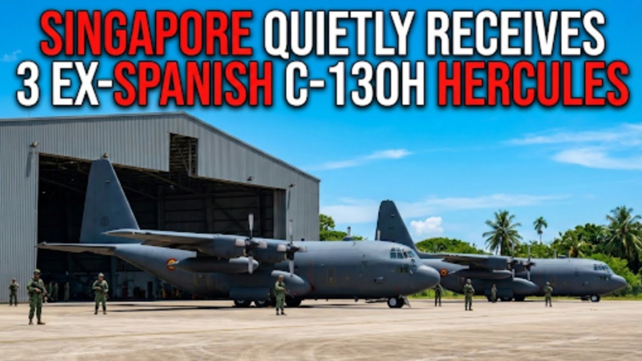 Сингапур незаметно принял 3 бывших испанских самолета C-130H Hercules.