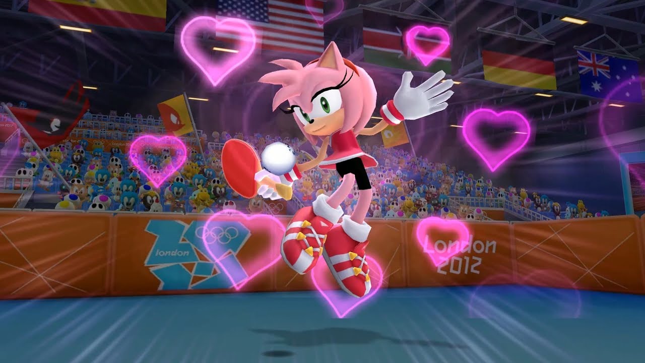 Mario and Sonic at the London 2012 Olympic Games# Table Tennis- Amy vs Bowser.Jr