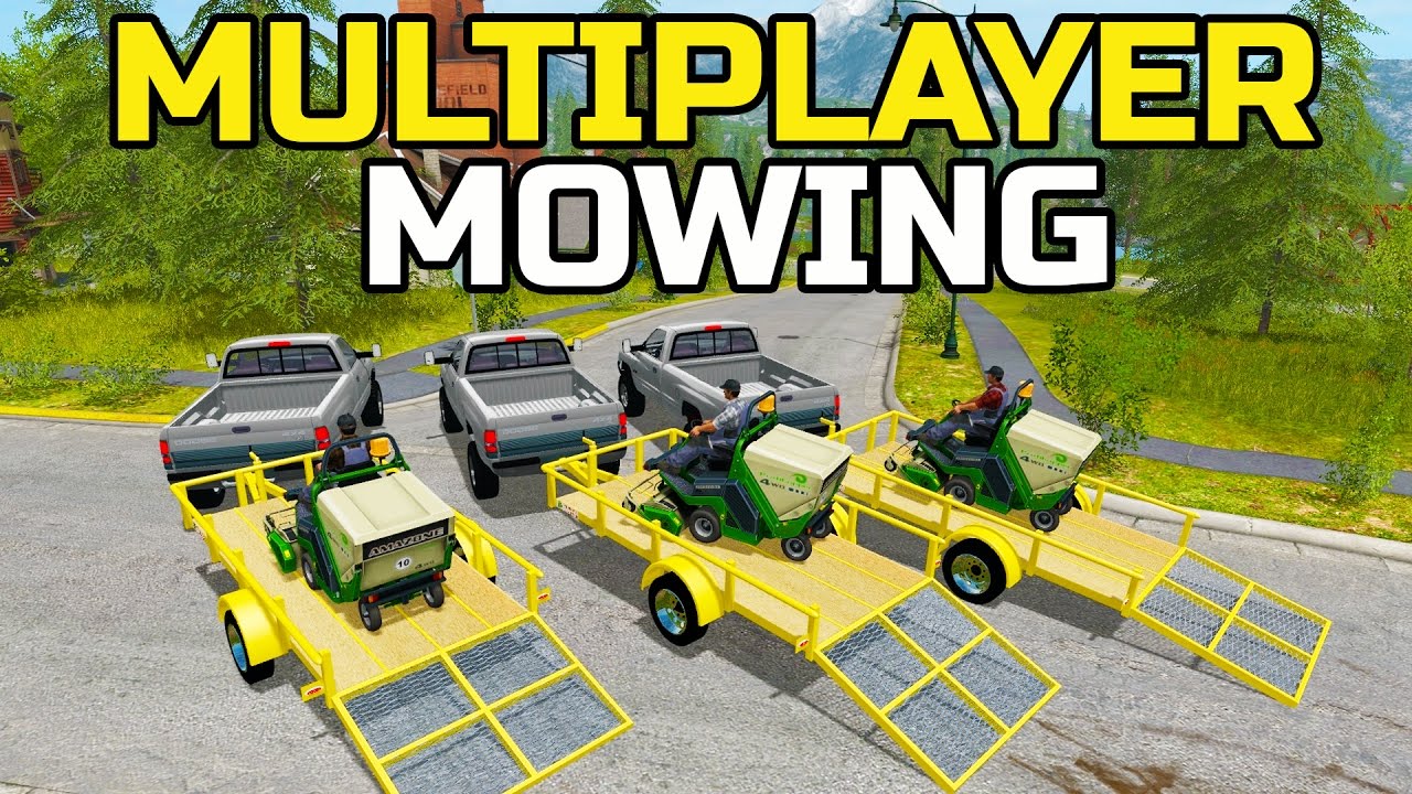 FARMING SIMULATOR 2017 | MULTIPLAYER MOWING | 3 PERSON CREW!