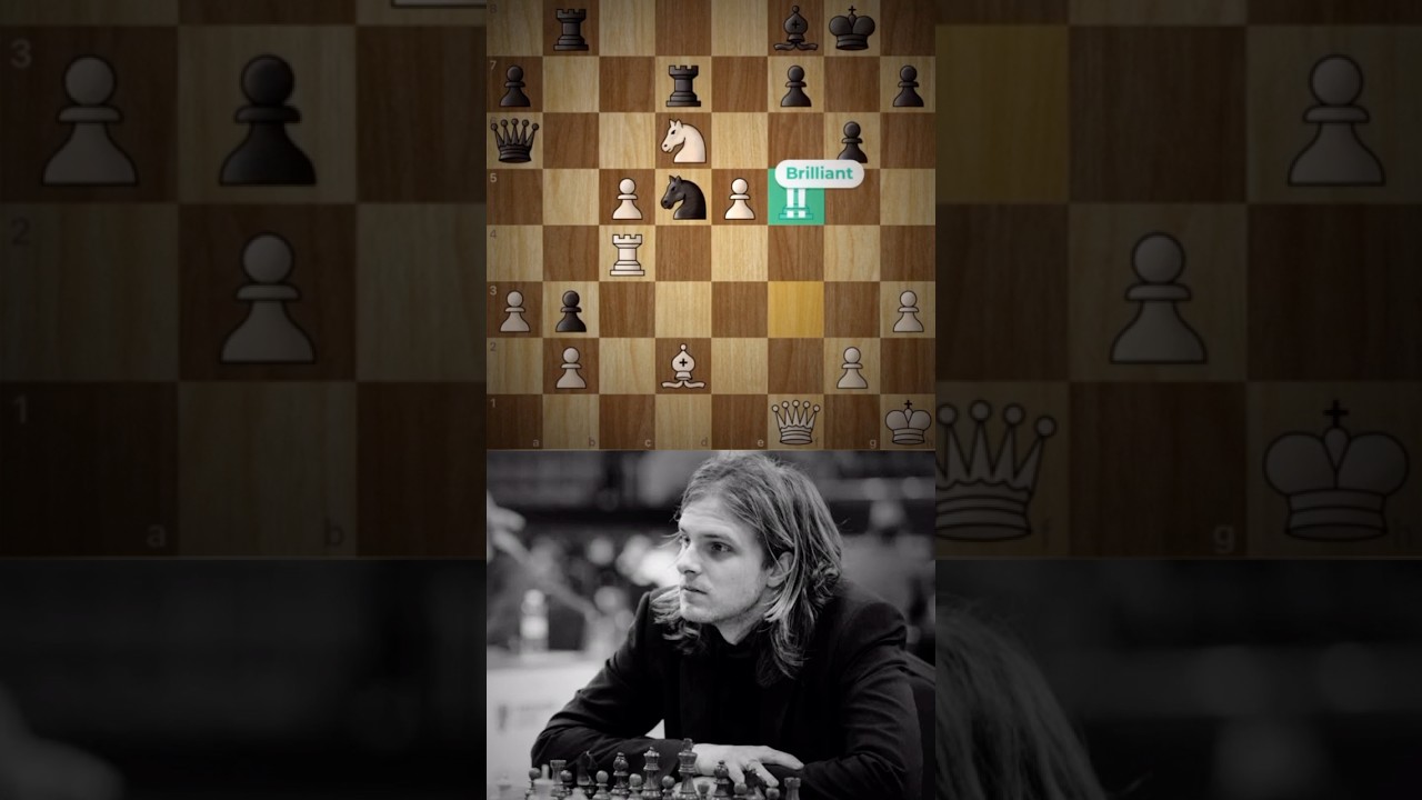 Richard Rapport Brillaint Calculation - Double Rook Sacrifice ☠️🔥 #chess #richardrapport #shorts