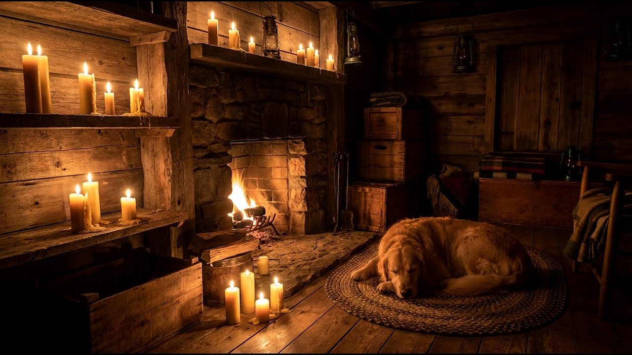 Ultimate Cozy Experience 🌙 ✨Cute Sleeping Dog by Fireplace 24/7 |