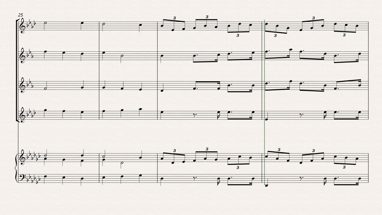 Bach Jesu Joy of Man's Desiring Saxophone Quartet Sheet Music with piano