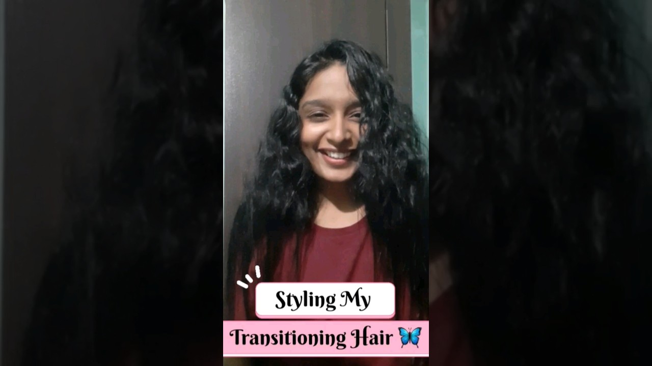 STYLING MY TRANSITIONING HAIR👩 | Smoothened to natural hair❤ 