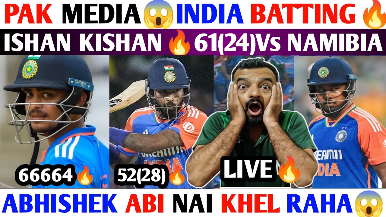 PAK MEDIA😱 INDIA TABAHI🔥BATTING VS NAMIBIA| ABHISHEK ABI NAI HY😱