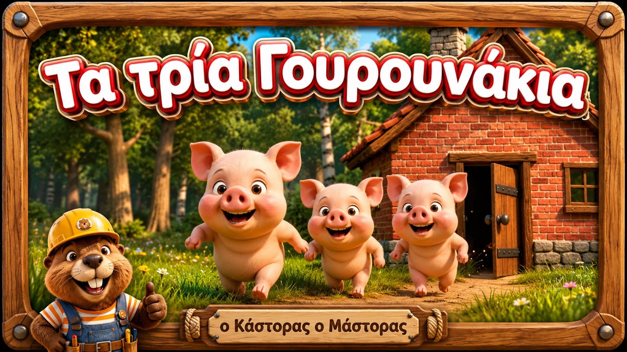 Τα Τρία Γουρουνάκια 🐷🐷🐷 | Παιδικό Παραμύθι | Ελληνικά Παραμύθια | ο Κάστορας ο Μάστορας