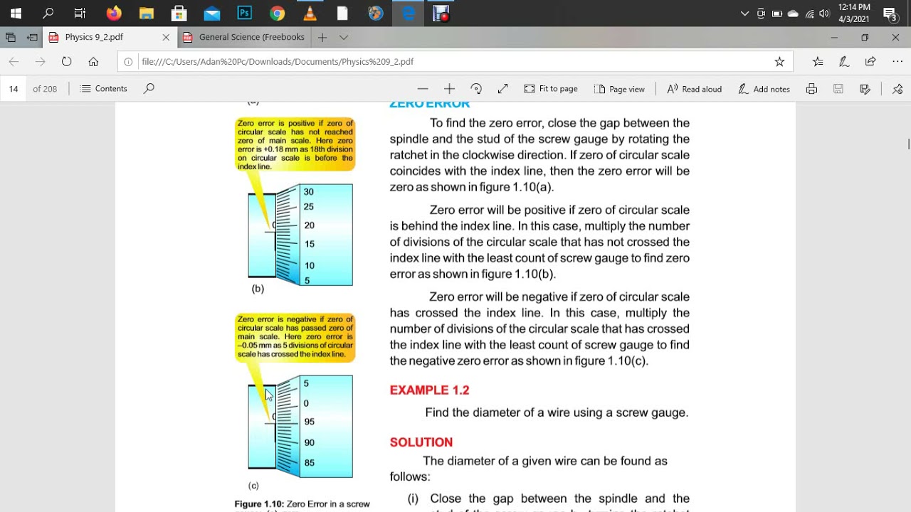 9TH PHYSICS UNIT NO 1 SCREWGUAGE LECTURE #5