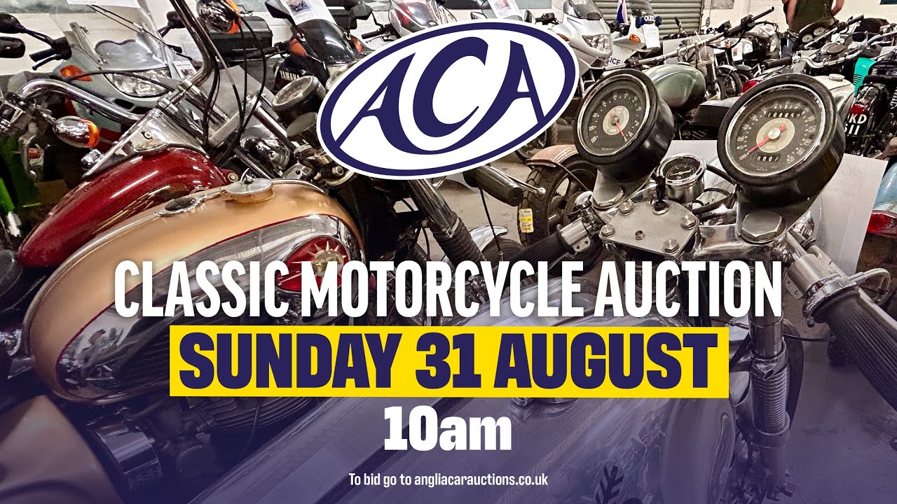 LIVE CLASSIC MOTORCYCLE AUCTION! Anglia Car Auctions August 2025 sale