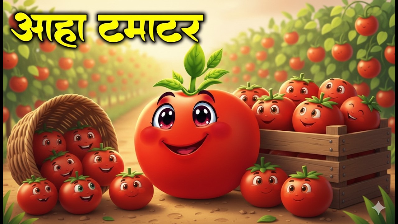 आहा टमाटर - Aaha Tamatar Bade Mazedar | Hindi Nursery Rhymes And Kids Song ? #cute