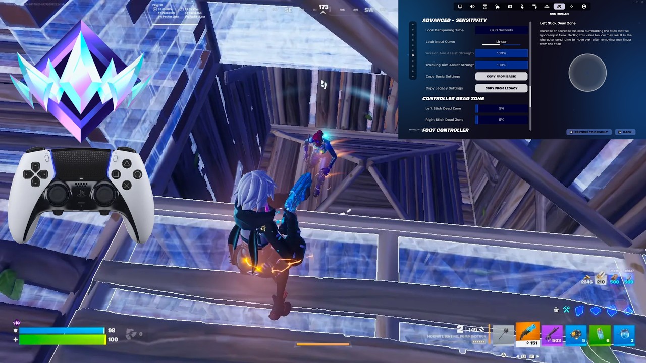 NEW BEST Controller SETTINGS + Sensitivity in Chapter 7 Season 2 🎮 ( Fortnite Reload Gameplay)
