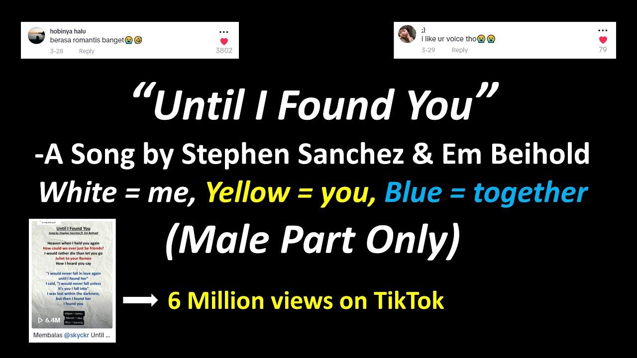 Stephen Sanchez & Em Beihold - Until I Found You (Male Part Only) | Heaven when I Held You Again