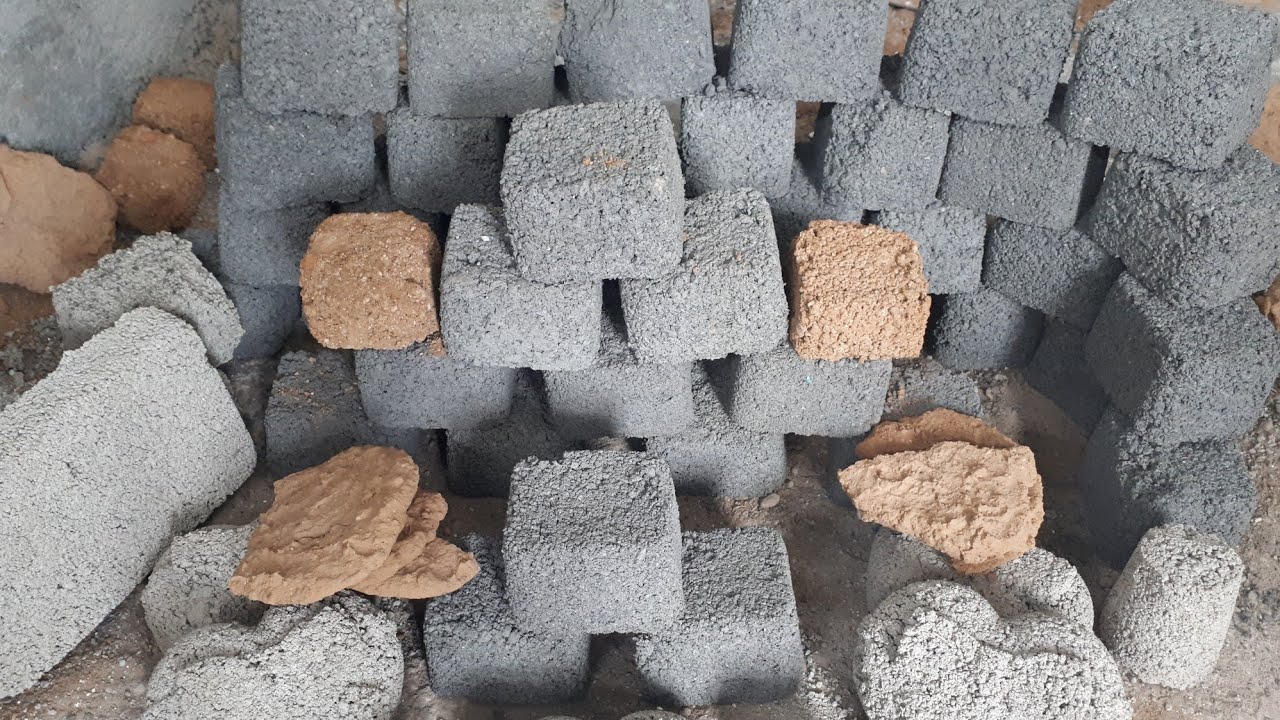 ASMR:request:diffrent shapes crumbling on floor(pure charcoal,charment,red concrete,crunchy reddirt