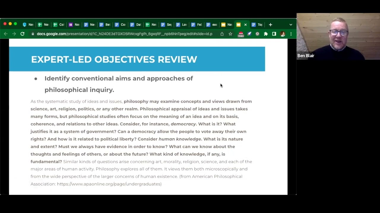 Identify conventional aims and approaches of philosophical inquiry